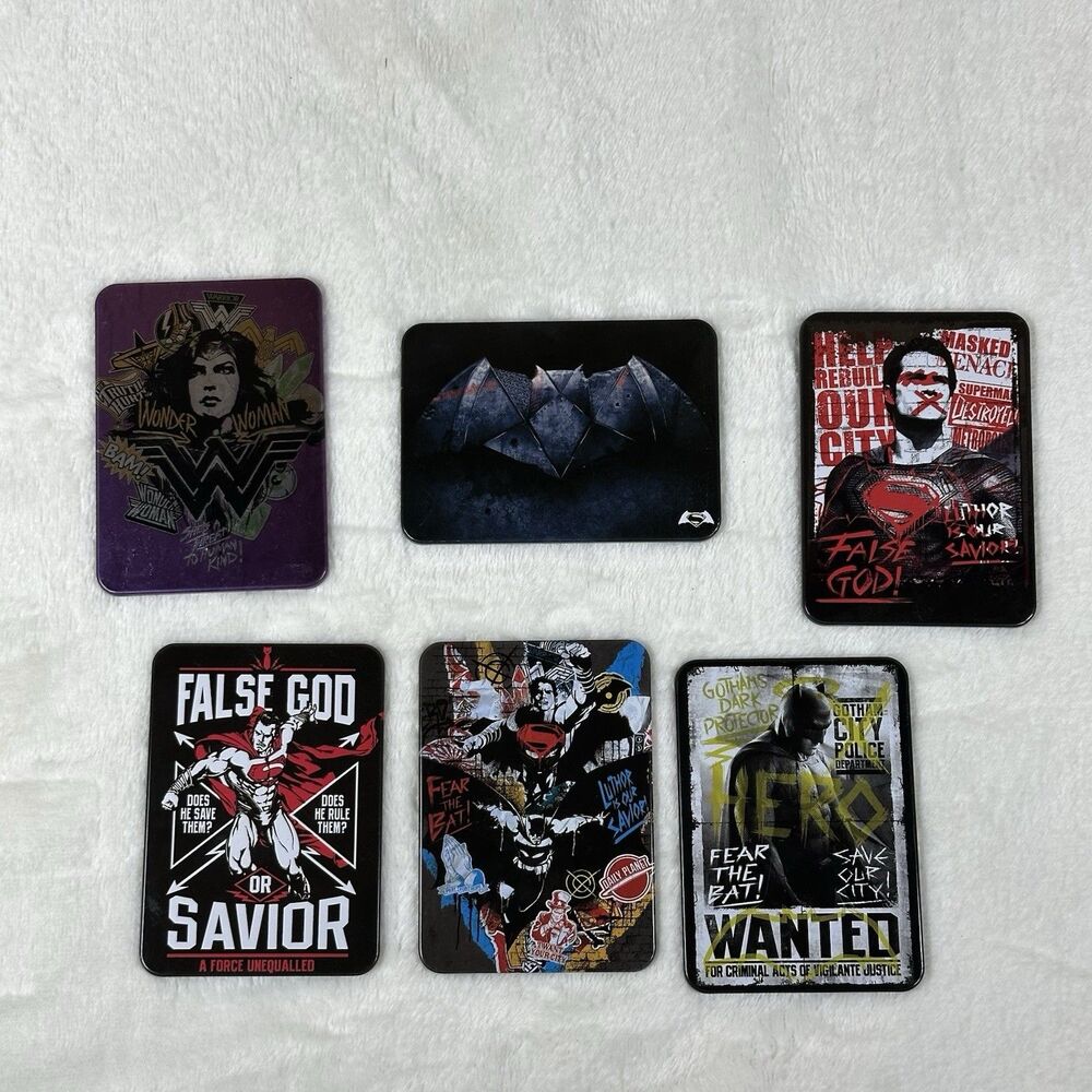 Batman v Superman Dawn of Justice Magnet Lot of 6 DC Comics Batman Trading Cards